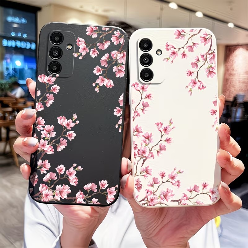 Samsung Galaxy A55 - Pembe Kiraz Çiçeği Baskılı Telefon Kılıfı